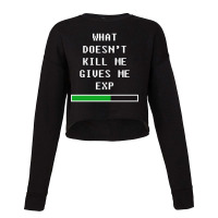 What Doesnt Kill Me, Gives Me Exp (white) Cropped Sweater | Artistshot