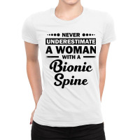 Funny Bionic Spine Surgery Recovery Gift Back Spinal Fusion Ladies Fitted T-shirt | Artistshot