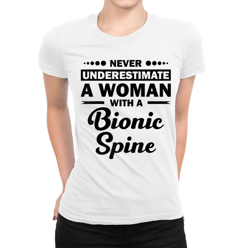 Funny Bionic Spine Surgery Recovery Gift Back Spinal Fusion Ladies Fitted T-Shirt by JaronKennedy | Artistshot