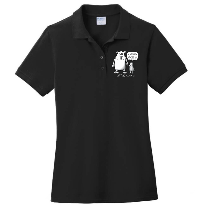 Little Alanis And Her Cross-eyed Bear ( On Darker Colors) Ladies Polo Shirt by cm-arts | Artistshot