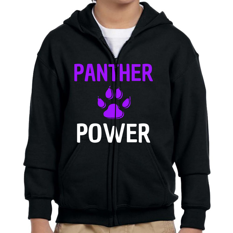 Panther Power Youth Zipper Hoodie by cm-arts | Artistshot