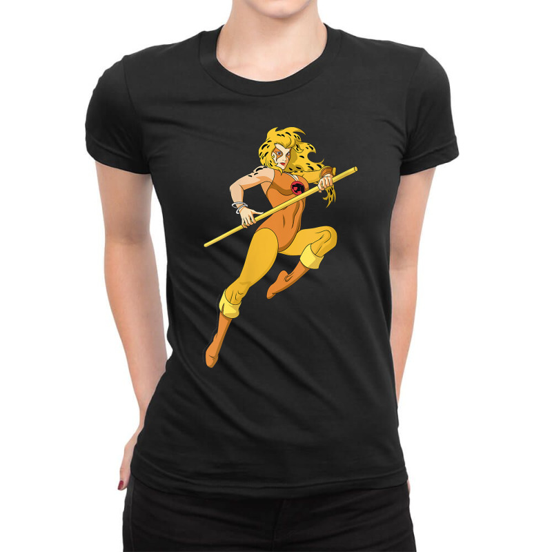 Womens Thundercats Cheetara Portrait V Neck T Shirt Ladies Fitted T-Shirt by cm-arts | Artistshot