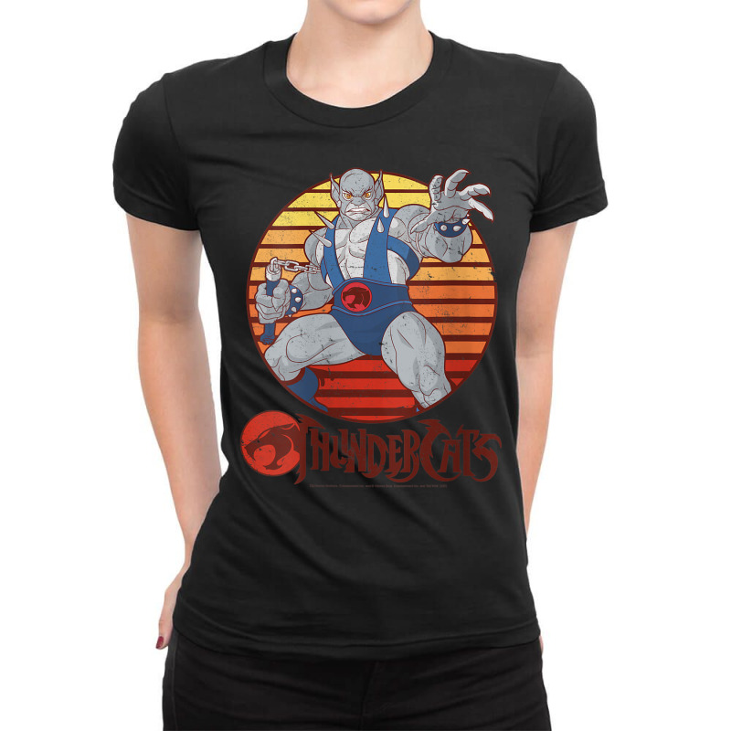 Womens Thundercats Panthro Retro Sunset V Neck T Shirt Ladies Fitted T-Shirt by cm-arts | Artistshot