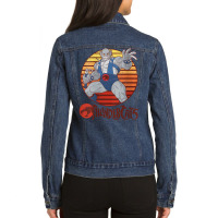 Womens Thundercats Panthro Retro Sunset V Neck T Shirt Ladies Denim Jacket | Artistshot