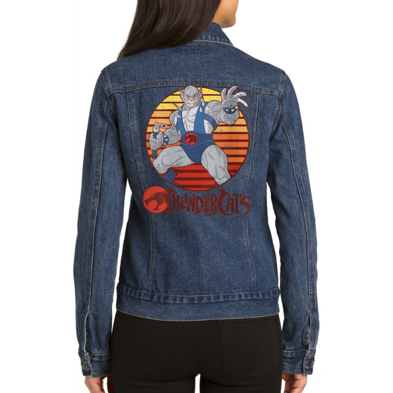 Womens Thundercats Panthro Retro Sunset V Neck T Shirt Ladies Denim Jacket by cm-arts | Artistshot