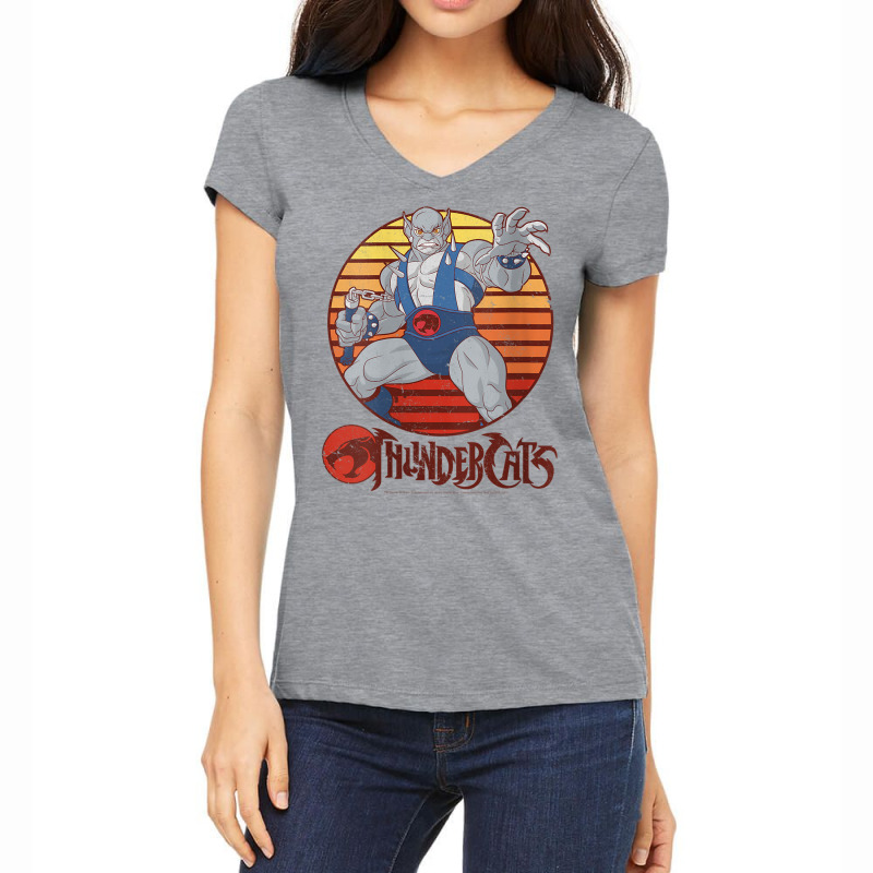 Womens Thundercats Panthro Retro Sunset V Neck T Shirt Women's V-Neck T-Shirt by cm-arts | Artistshot