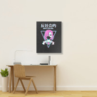 Antisocial Vaporwave Anime Girl Japanese Indie Alt Aesthetic Portrait Canvas Print | Artistshot