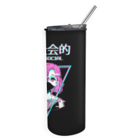 Antisocial Vaporwave Anime Girl Japanese Indie Alt Aesthetic Skinny Tumbler | Artistshot