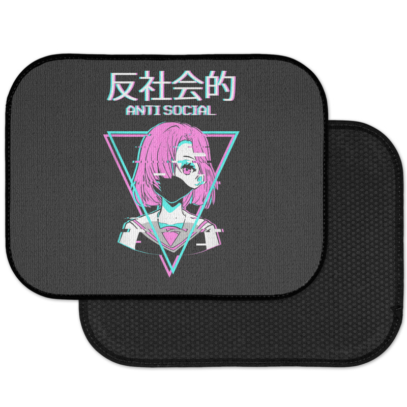 Antisocial Vaporwave Anime Girl Japanese Indie Alt Aesthetic Rear Car Mat | Artistshot