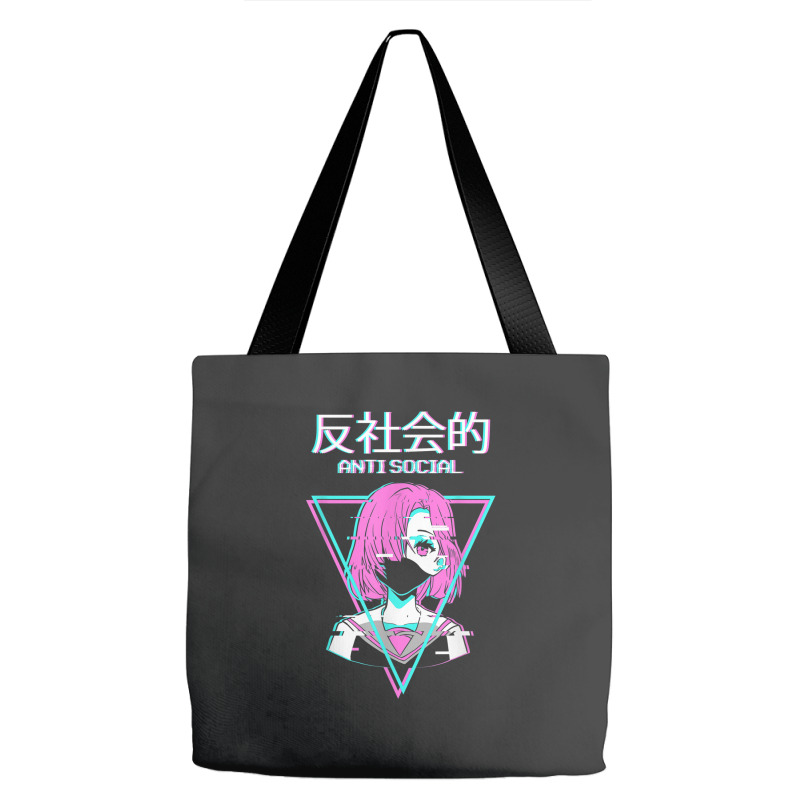 Antisocial Vaporwave Anime Girl Japanese Indie Alt Aesthetic Tote Bags | Artistshot