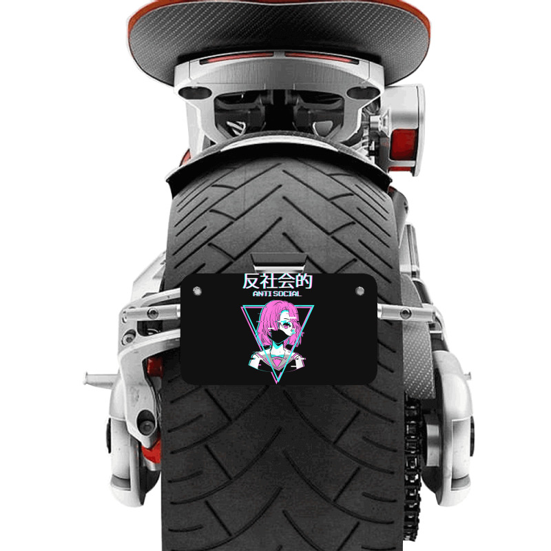 Antisocial Vaporwave Anime Girl Japanese Indie Alt Aesthetic Motorcycle License Plate | Artistshot