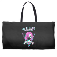 Antisocial Vaporwave Anime Girl Japanese Indie Alt Aesthetic Weekender Totes | Artistshot