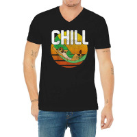 Funny Lion And King Timon Chill Leaf Hammock Vintage V-neck Tee | Artistshot