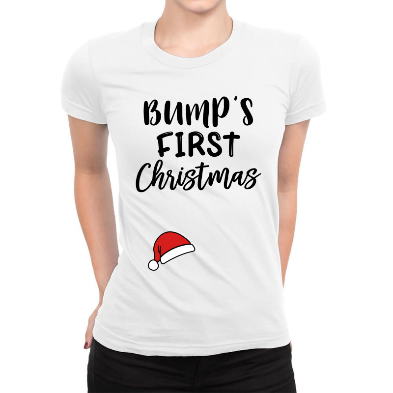 Bump's First Christmas Ladies Fitted T-Shirt by honeysuckle | Artistshot