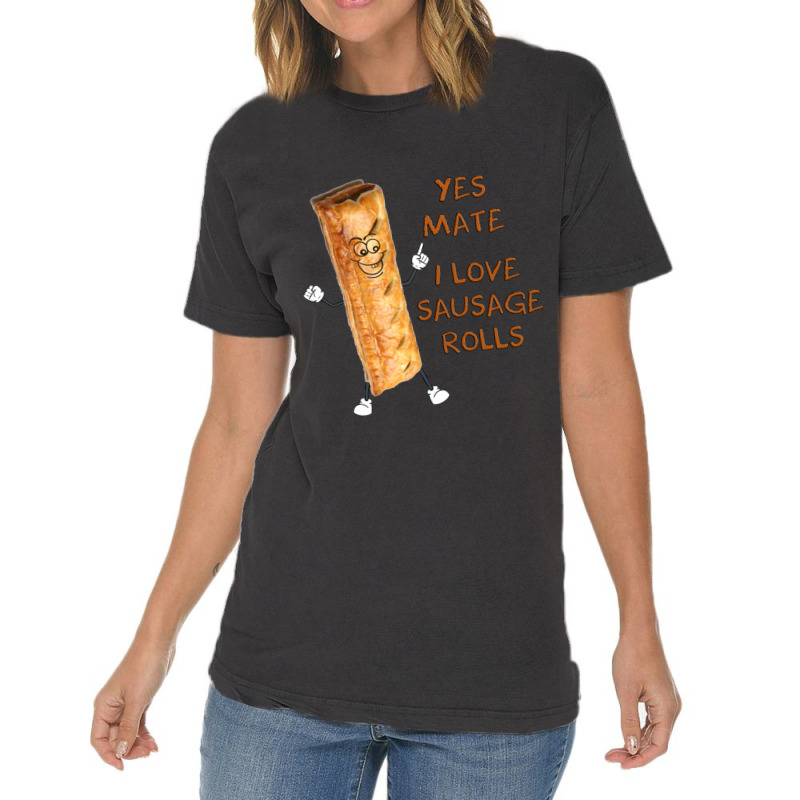 I Love Sausage Rolls Vintage T-Shirt by cm-arts | Artistshot