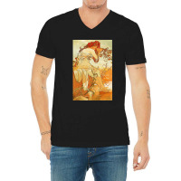 Alphonse Mucha Art V-neck Tee | Artistshot