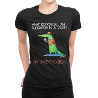 Alligator Investigator Vest Crocodile Animal Funny Story Ladies Fitted T-shirt | Artistshot