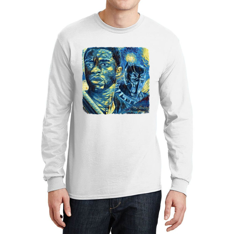 Black Panther Van Gogh Long Sleeve Shirts by cm-arts | Artistshot