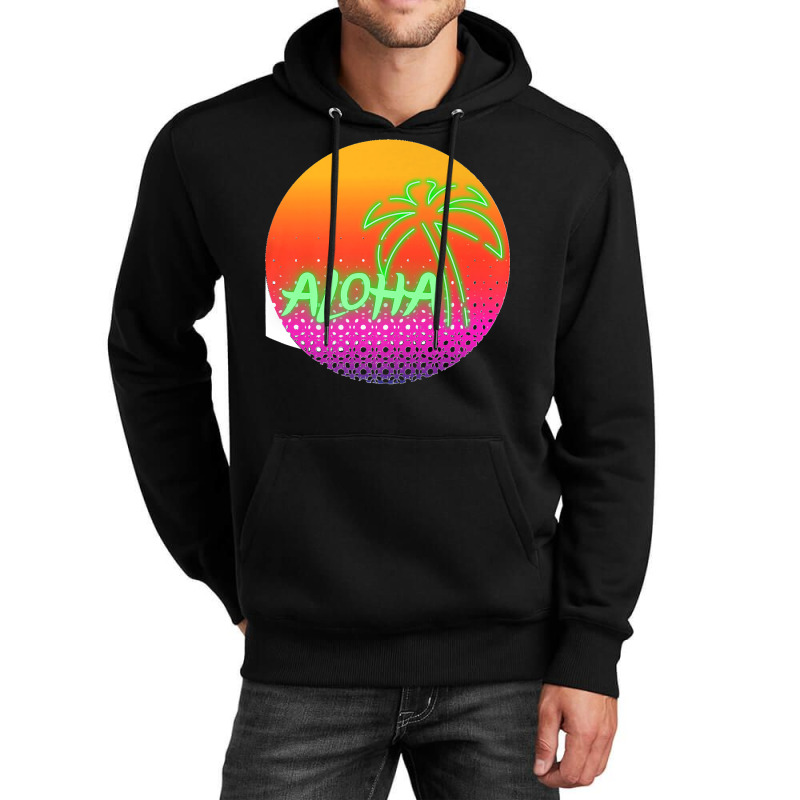 Aloha Hawaii Hawaiian Island Palm Beach Surfboard Sunset Premium Unisex Hoodie by cm-arts | Artistshot