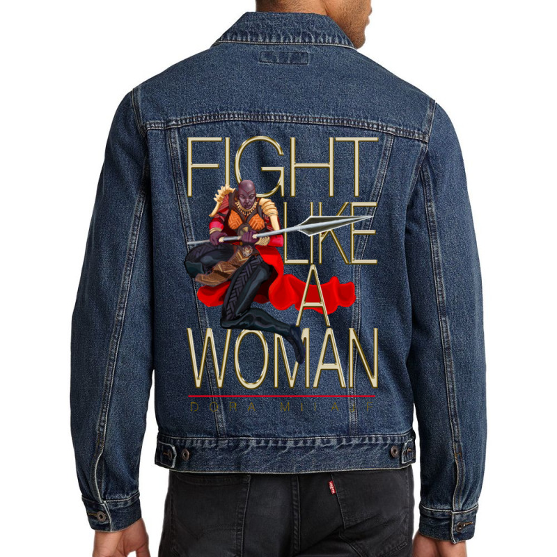 Fight Like A Woman Men Denim Jacket by cm-arts | Artistshot