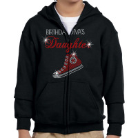 Birthday Diva's Daughter Sneaker Bling Rhinestone T Shirt Youth Zipper Hoodie | Artistshot