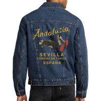 Spain Seville Bullfight Andalusia Vintage Men Denim Jacket | Artistshot