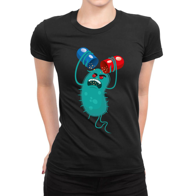 Cartoon Representation Of A Super Bug A Microorganism, Feeding On The  Ladies Fitted T-Shirt by cm-arts | Artistshot