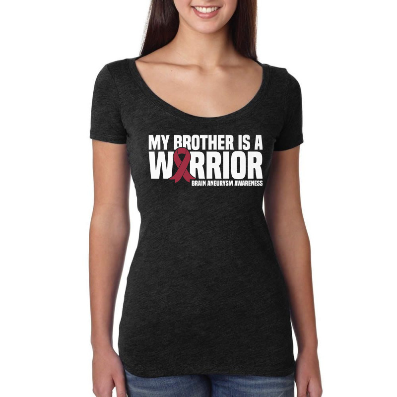 My Brother Is A Warrior Brain Aneurysm Awareness Premium T Shirt Women's Triblend Scoop T-shirt by cm-arts | Artistshot