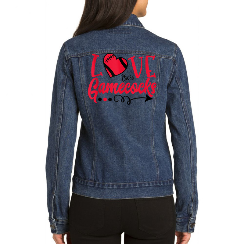 Love Those Gamecocks Fun T Shirt To Support Your Team Tank Top Ladies Denim Jacket by cm-arts | Artistshot