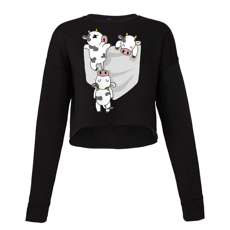 Cow Pocket  Funny Milk Cow In A Bag Tee Cropped Sweater by CarolinePascua | Artistshot