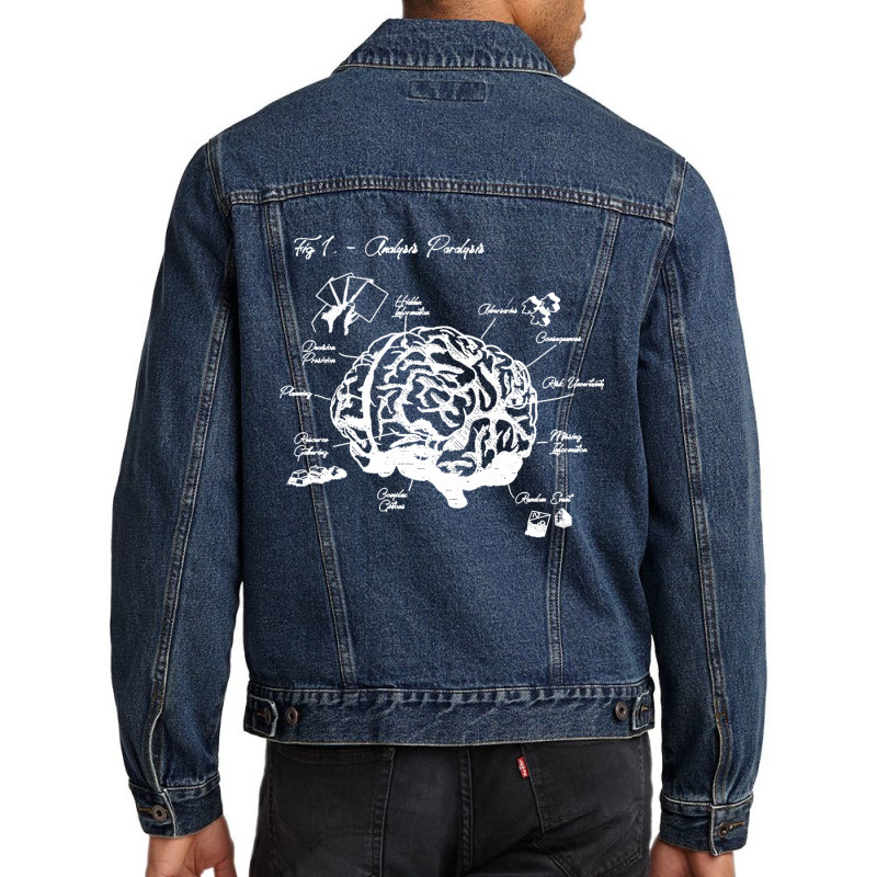 Analysis Paralysis White Print Classic Men Denim Jacket by cm-arts | Artistshot