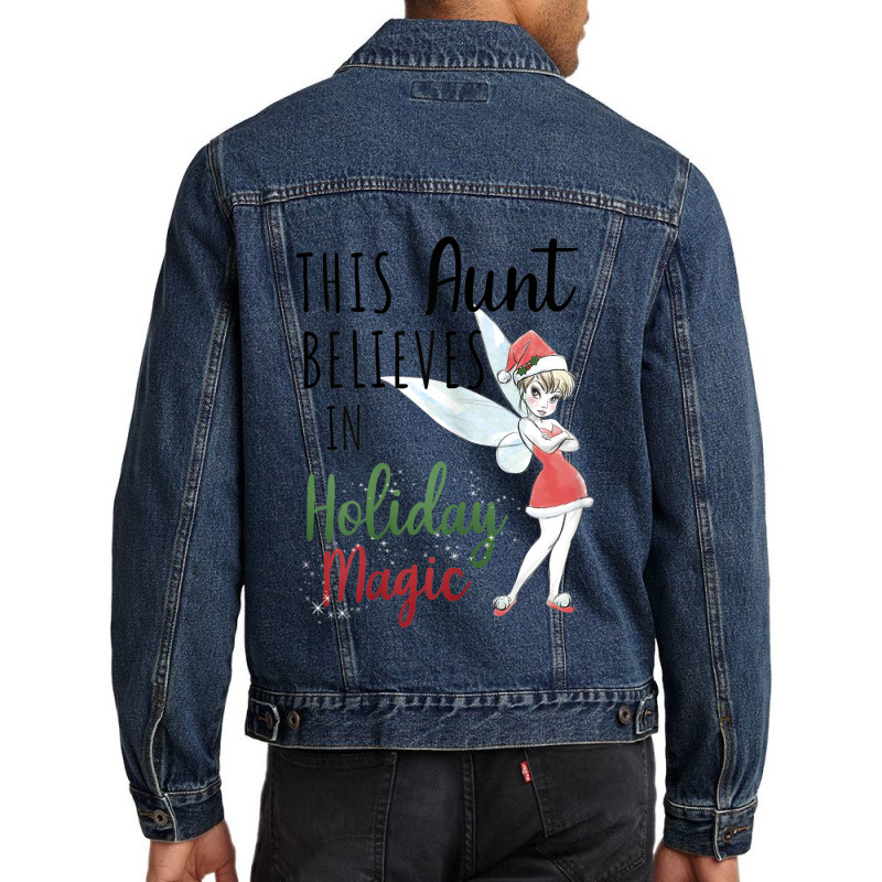 Funny Peter Pan Christmas Tinker Bell Holiday Magic Aunt Men Denim Jacket by CharlizeShanon | Artistshot