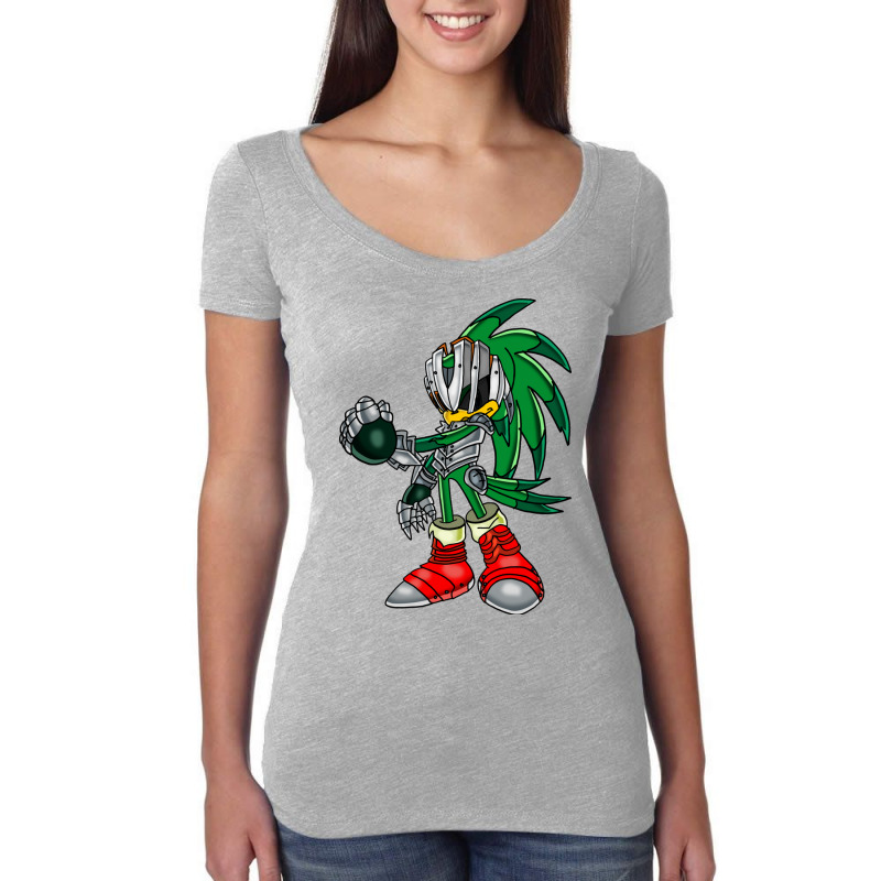 Metal Green Hedgehog Robot Women's Triblend Scoop T-shirt by valeriadeansx | Artistshot