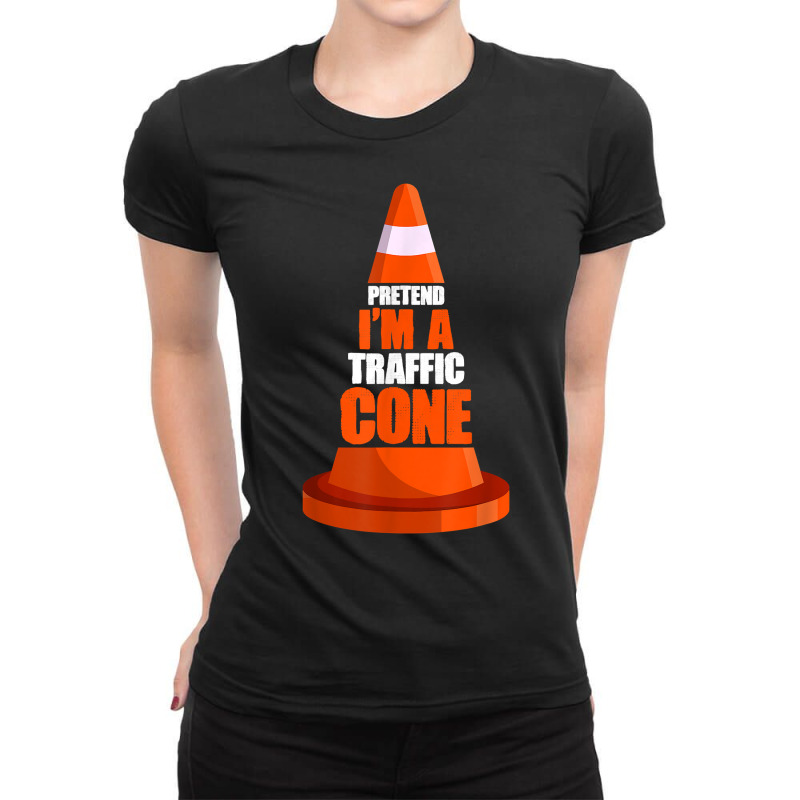 Pretend I'm A Traffic Cone Costume T Shirt Ladies Fitted T-Shirt by cm-arts | Artistshot