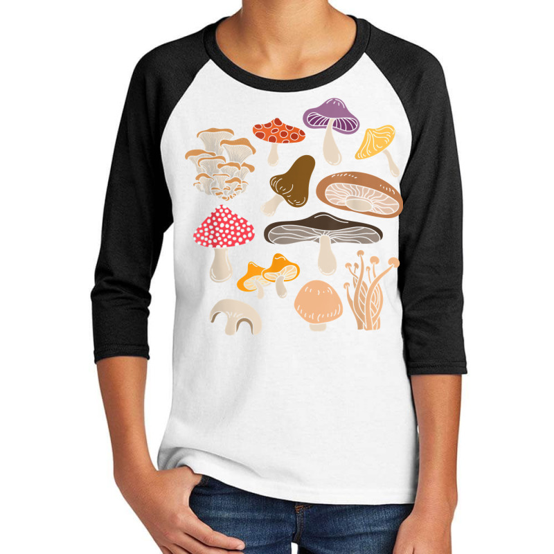 Mushroom Foraging Mycology Fungi Mycologist T Shirt Youth 3/4 Sleeve by caneypga | Artistshot