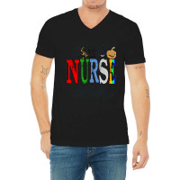 Halloween Nurse Nursing Cute Health Worker Halloween V-neck Tee | Artistshot