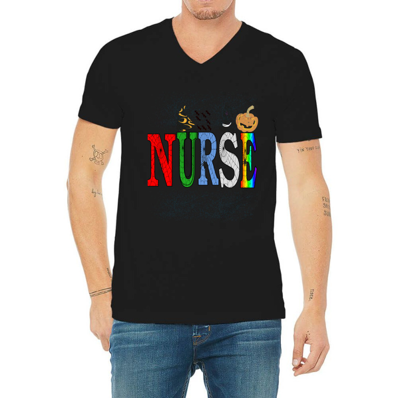 Halloween Nurse Nursing Cute Health Worker Halloween V-neck Tee | Artistshot