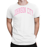 Johnson City Tennessee Tn Varsity Style Pink Text Premium T Shirt T-shirt | Artistshot