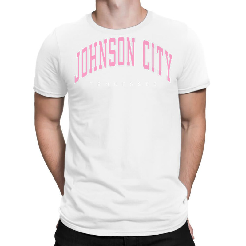 Johnson City Tennessee Tn Varsity Style Pink Text Premium T Shirt T-Shirt by nyce | Artistshot