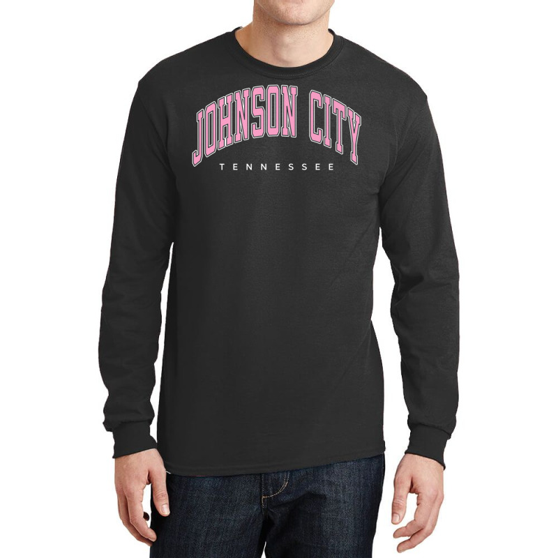 Johnson City Tennessee Tn Varsity Style Pink Text Premium T Shirt Long Sleeve Shirts by nyce | Artistshot