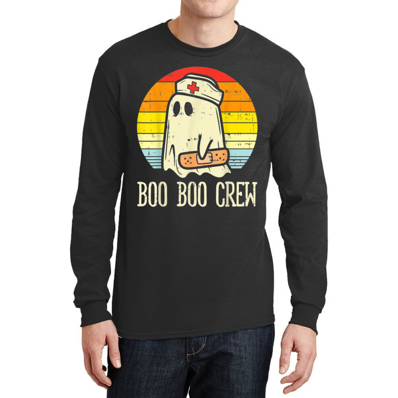 Boo Boo Crew Ghost Nurse Retro Halloween 2020 Nursing Rn Long Sleeve Shirts | Artistshot