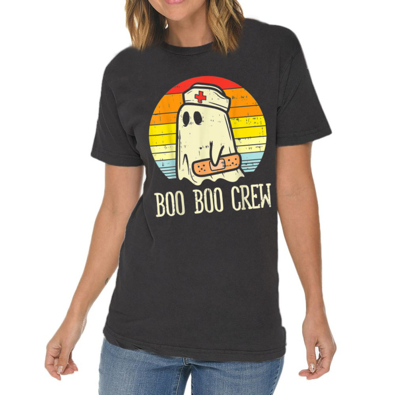 Boo Boo Crew Ghost Nurse Retro Halloween 2020 Nursing Rn Vintage T-shirt | Artistshot