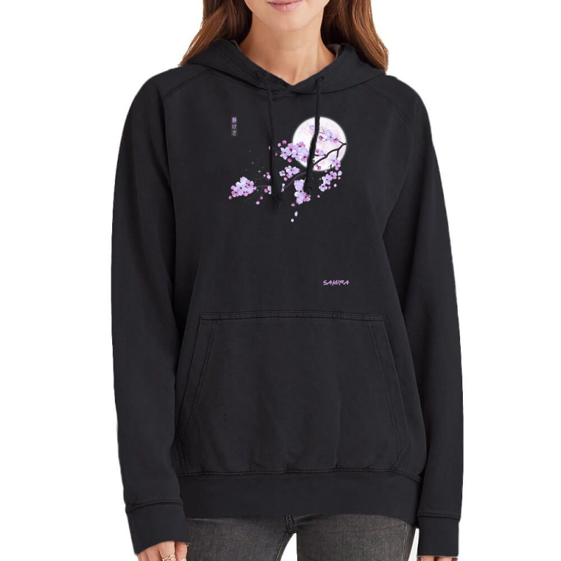 Japanese Purple Sakura Cherry Blossom Flower Vintage Hoodie | Artistshot