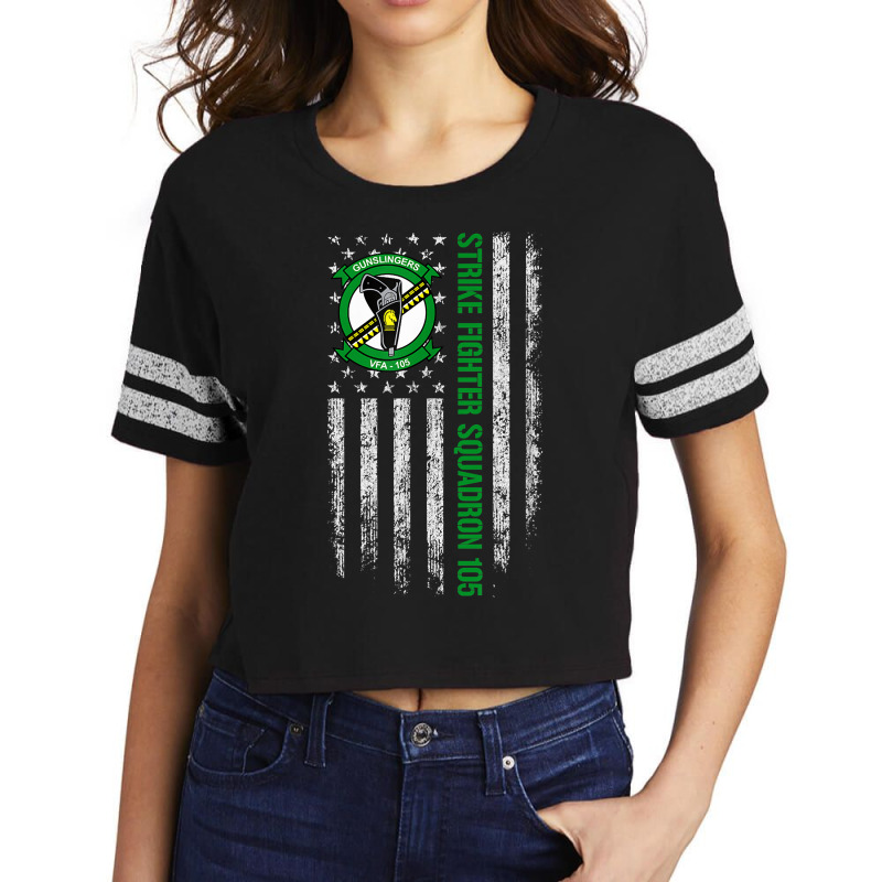 Strike Fighter Squadron 105 (vfa 105) American Flag T Shirt Scorecard Crop Tee by sarlesfo | Artistshot