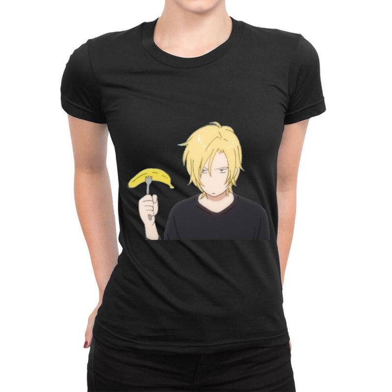 Ash With A Banana- Banana Fish Ladies Fitted T-Shirt by cm-arts | Artistshot