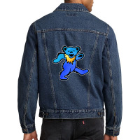 Blue Grateful Dancing Hippie Classic Rock Dead Bear Men Denim Jacket | Artistshot