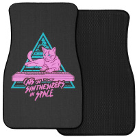 Cats On Synthesizers In Space - Neon T-shirt Front Car Mat | Artistshot