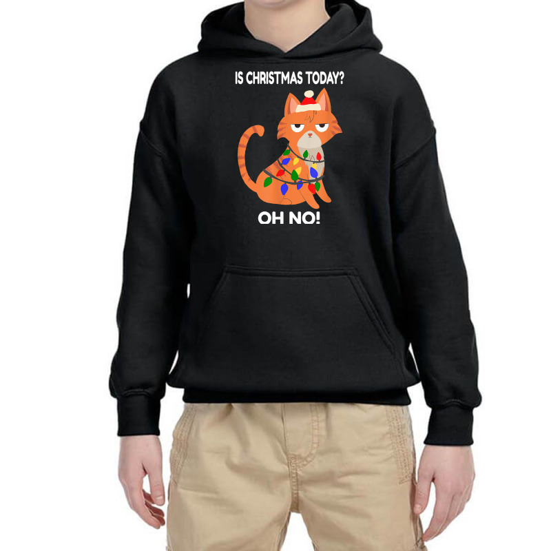 Kitten Is Christmas Today Noved Cat Christmas T Shirt Youth Hoodie by cm-arts | Artistshot