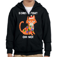 Kitten Is Christmas Today Noved Cat Christmas T Shirt Youth Zipper Hoodie | Artistshot