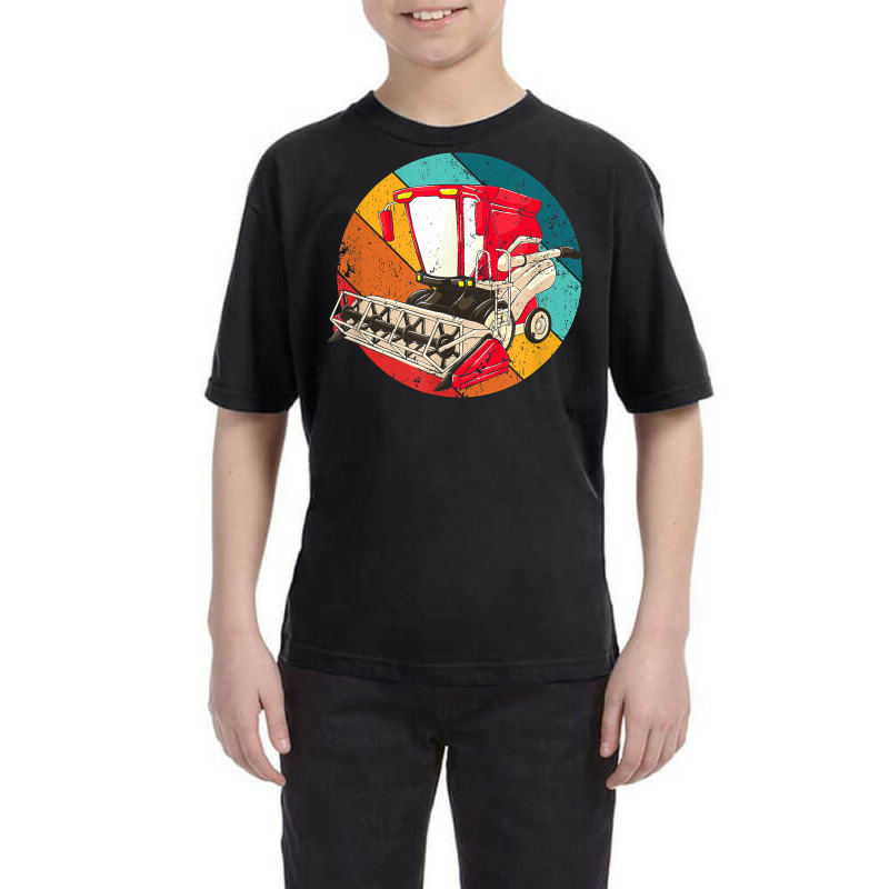 Combine Harvester Tractor Vintage Agricultural Farming T Shirt Youth Tee by phillidarsz | Artistshot